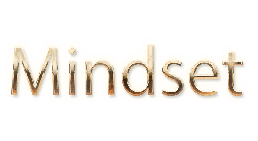 WORD MINDSET gold text typography PNG images free